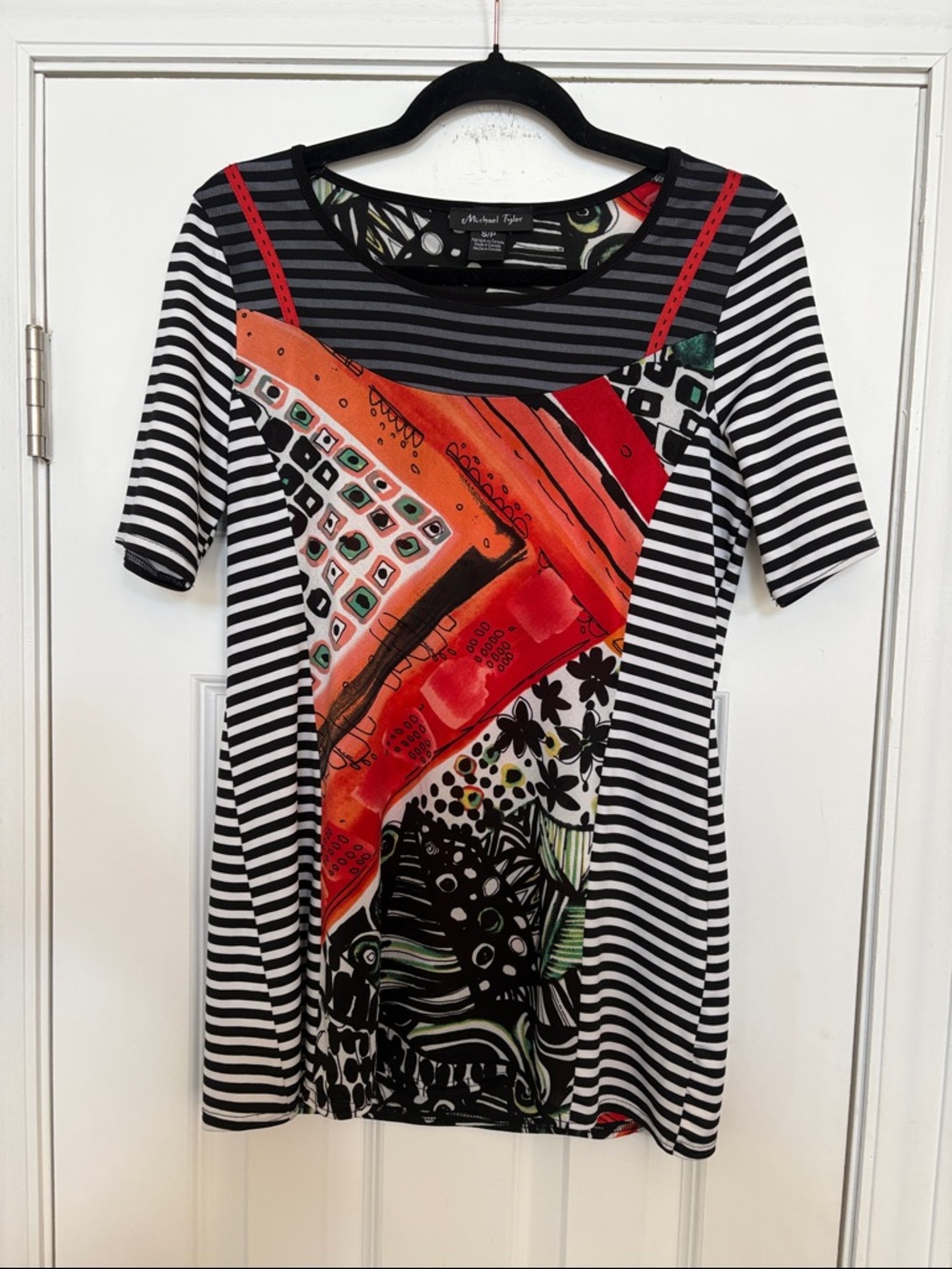 Michael Tyler Striped Mixed-Print‎ Shirt